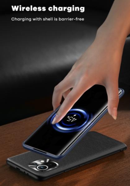 SmartDevil - Xiaomi mi 11 Plain Leder Case - Schwarz